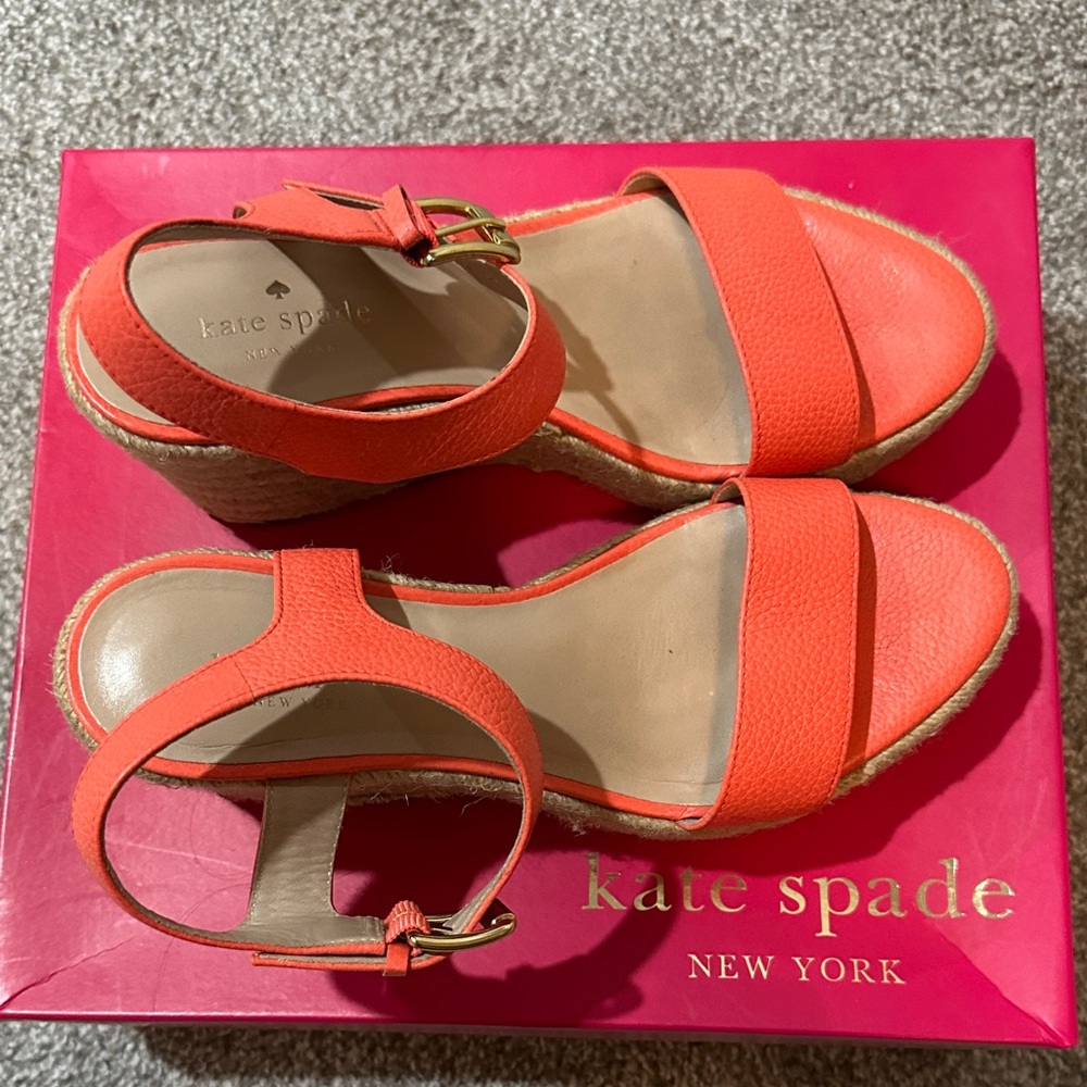 Kate Spade Coral Wedge Sandals
